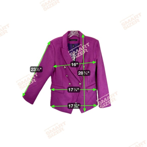 WHBM Fuchsia Velvet Studio Blazer | Double Breasted Silver Buttons | Chic w/Tag - Picture 7 of 7